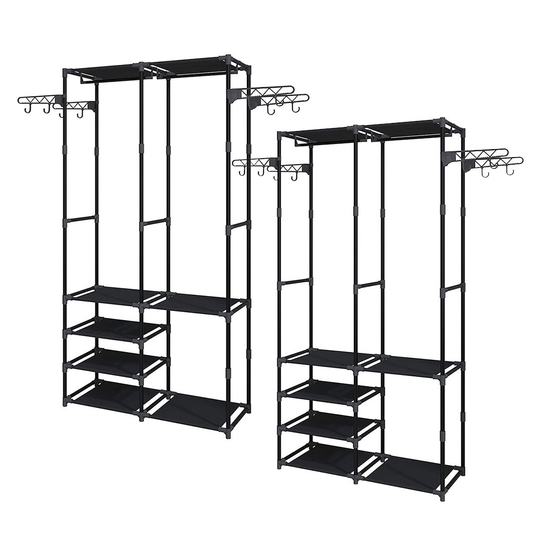 SOGA 2X 90x35cm Hanging Clothes Rack Storage w/ 4 Layer Organizer and Side Hooks $ 129.50
