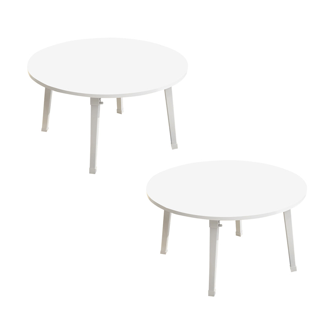 SOGA 2X White Portable Floor Table Small Round Space-Saving Mini Desk Home Decor $ 129.50