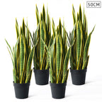 SOGA 4X 50cm Artificial Indoor Yellow Edge Tiger Piran Fake Decoration Tree Flower Pot Plant $ 295.50
