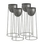 SOGA 4X 50cm Round Wire Metal Flower Pot Stand with Black Flowerpot Holder Rack Display $ 295.50