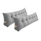 SOGA 2X 180cm Silver Triangular Wedge Bed Pillow Headboard Backrest Bedside Tatami Cushion Home Decor