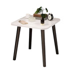 SOGA 40cm White Ceramic Table Stone Pattern Compact Modern Design with Black Legs