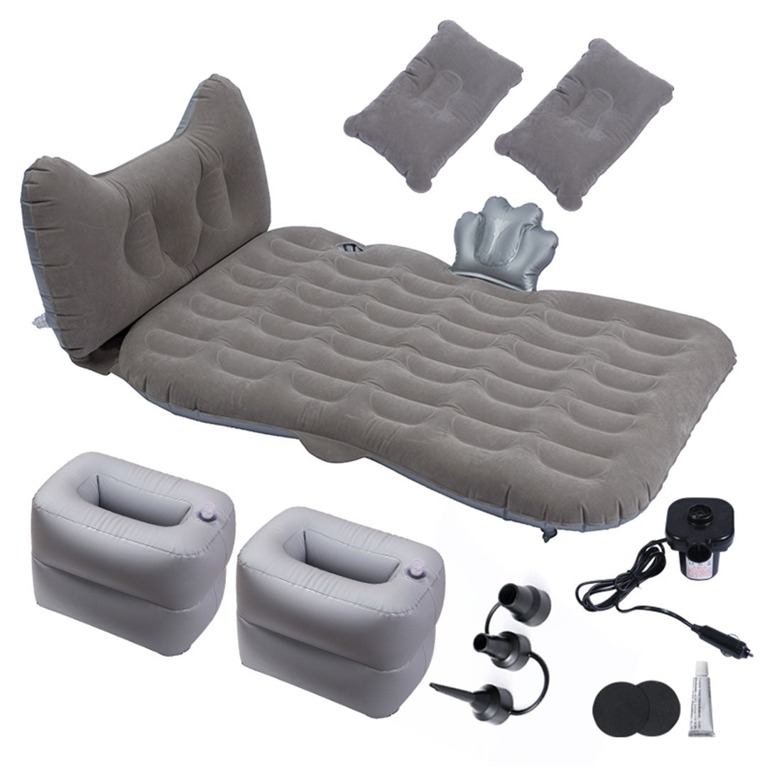 SOGA Grey Honeycomb Inflatable Car Mattress Portable Camping Air Bed Travel Sleeping Kit Essentials $ 99.90