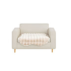 SOGA One-seater Cream Faux Fur Throw Blanket 90x90cm Polyester $ 72.50