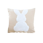SOGA 45cm Throw Pillow Light Tan Square Cushion with Soft White Rabbit Design Decorative Home Decor $ 46.90