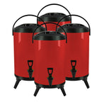 SOGA 4X 18L Stainless Steel Insulated Milk Tea Barrel Hot and Cold Beverage Dispenser Container with Faucet Red $ 422.50