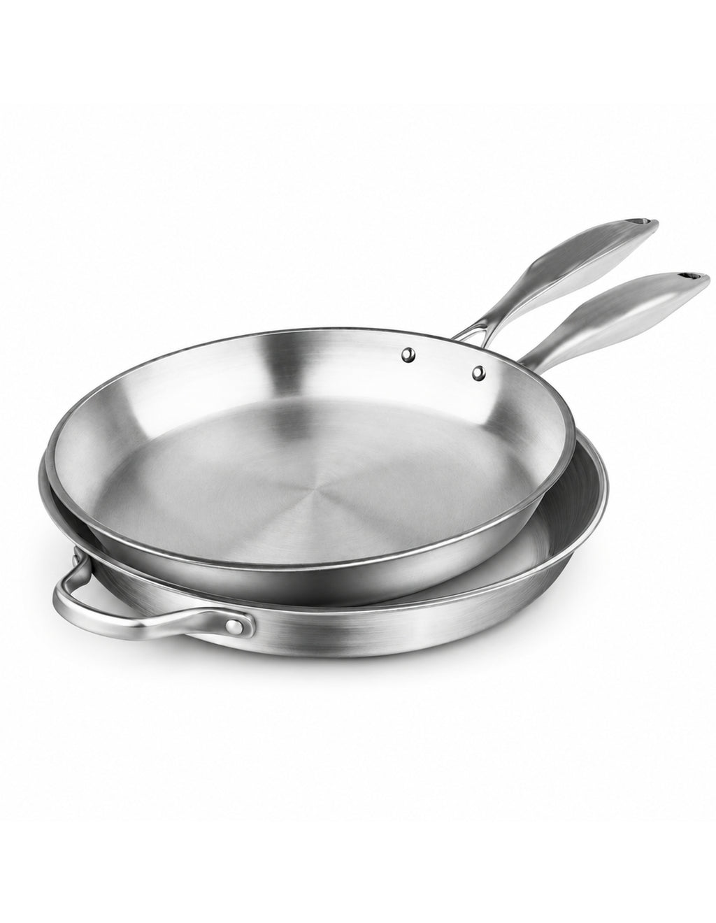 SOGA Stainless Steel Induction Fry Pan Set 24cm & 34cm