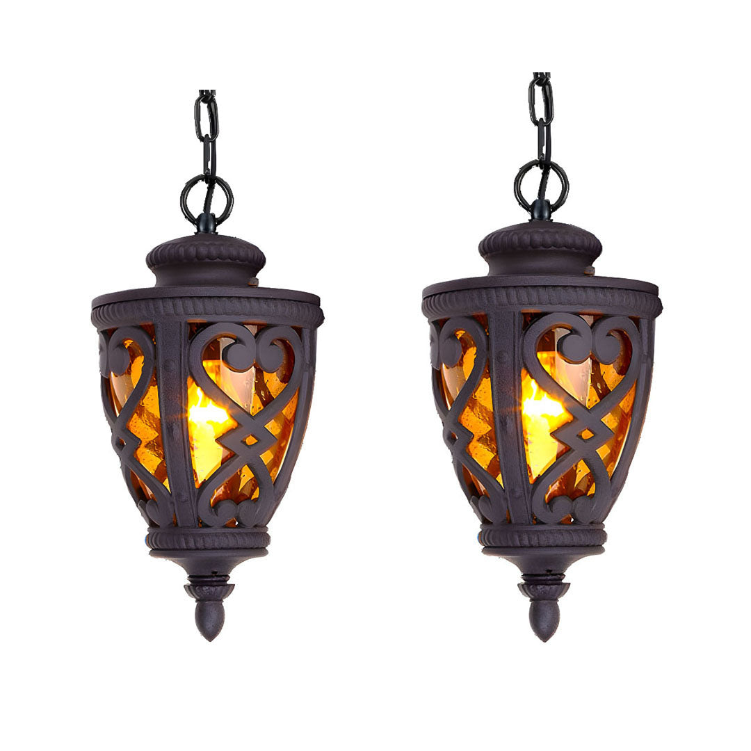 Vintage Lamp 2X 48cm  Aluminum Glass Lantern Chandelier for Home Decor