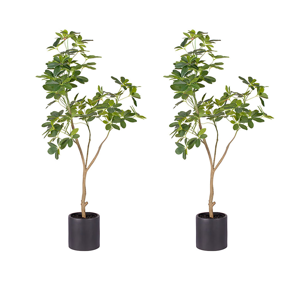 SOGA 2X 120cm Artificial Natural Green Schefflera Dwarf Umbrella Tree Fake Tropical Indoor Plant Home Office Decor $ 193.90
