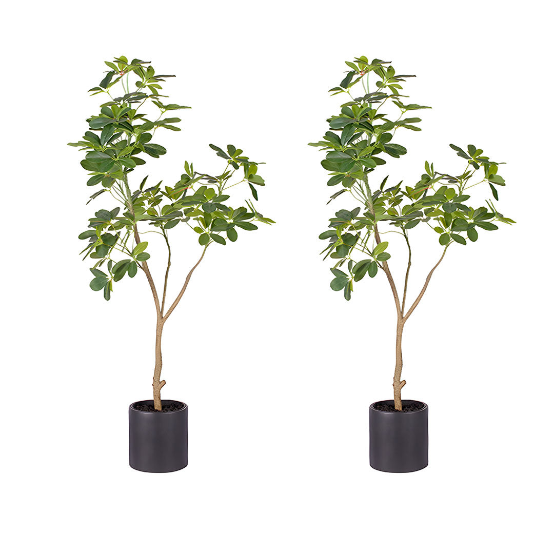 SOGA 2X 120cm Artificial Natural Green Schefflera Dwarf Umbrella Tree Fake Tropical Indoor Plant Home Office Decor $ 193.90
