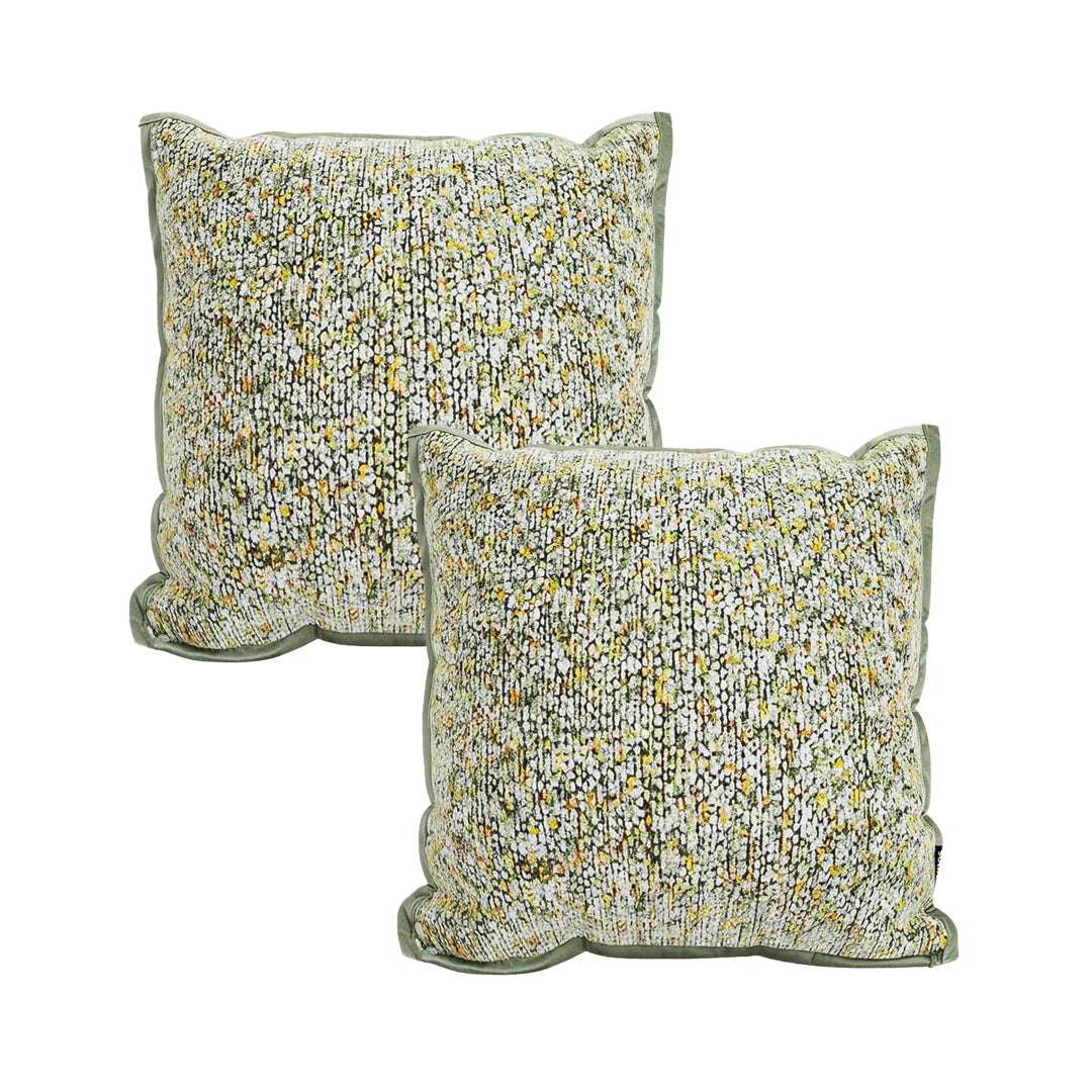SOGA 2X Woven Cushion 45cm Green Yellow Multi-Color Textured Decorative Throw Pillow $ 129