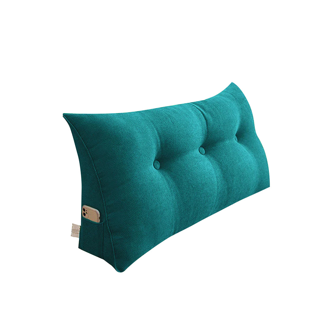 SOGA 100cm Blue Green Triangular Wedge Bed Pillow Headboard Backrest Bedside Tatami Cushion Home Decor