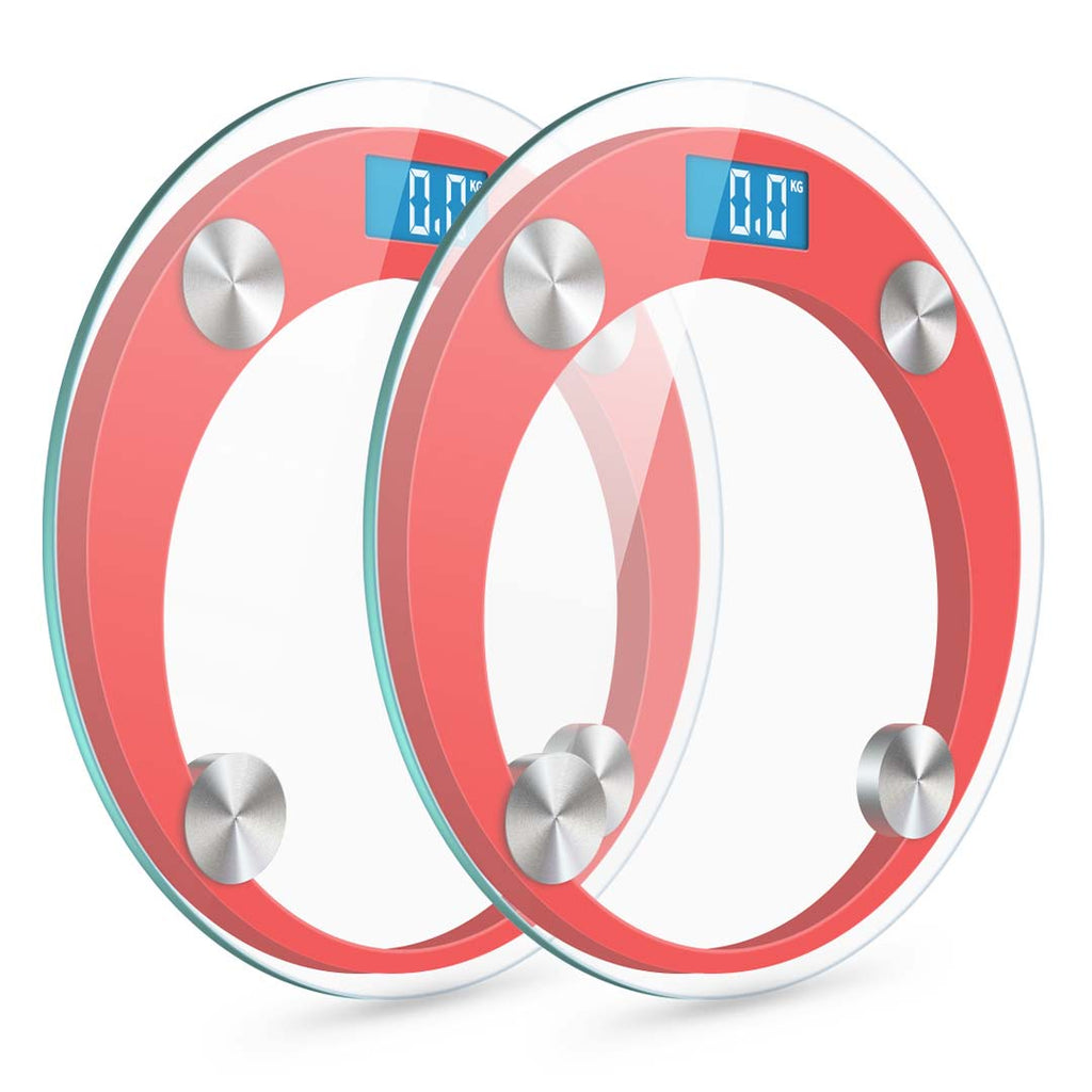 SOGA 2x 180kg Digital Fitness Weight Bathroom Gym Body Glass LCD Electronic Scales Red $ 60.90