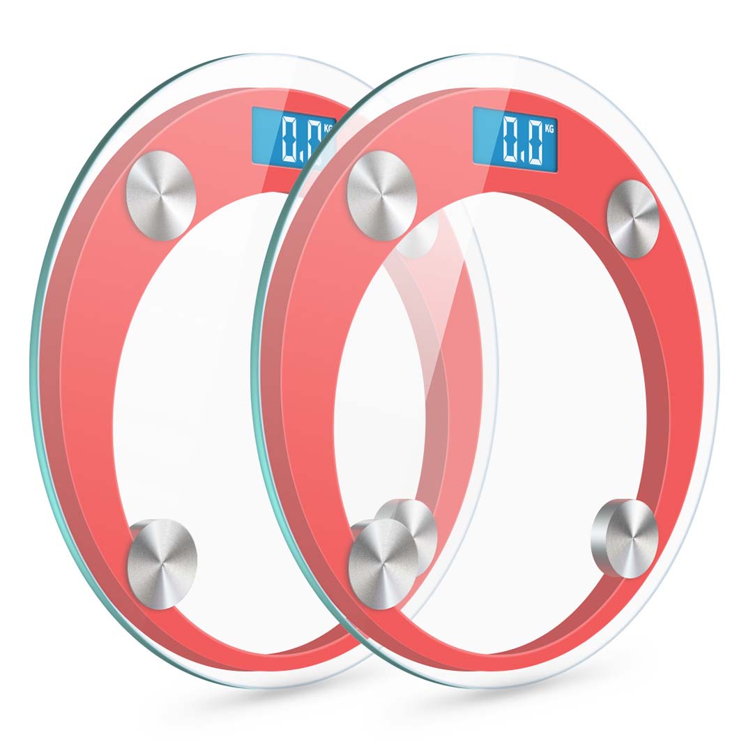 SOGA 2x 180kg Digital Fitness Weight Bathroom Gym Body Glass LCD Electronic Scales Red $ 60.90