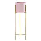 SOGA 2 Layer 60cm Gold Metal Plant Stand with Pink Flower Pot Holder Corner Shelving Rack Indoor Display $ 66.90