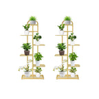 SOGA 2X 6 Tier 7 Pots Gold Metal Plant Stand Flowerpot Display Shelf Rack Indoor Home Office Decor $ 151.50