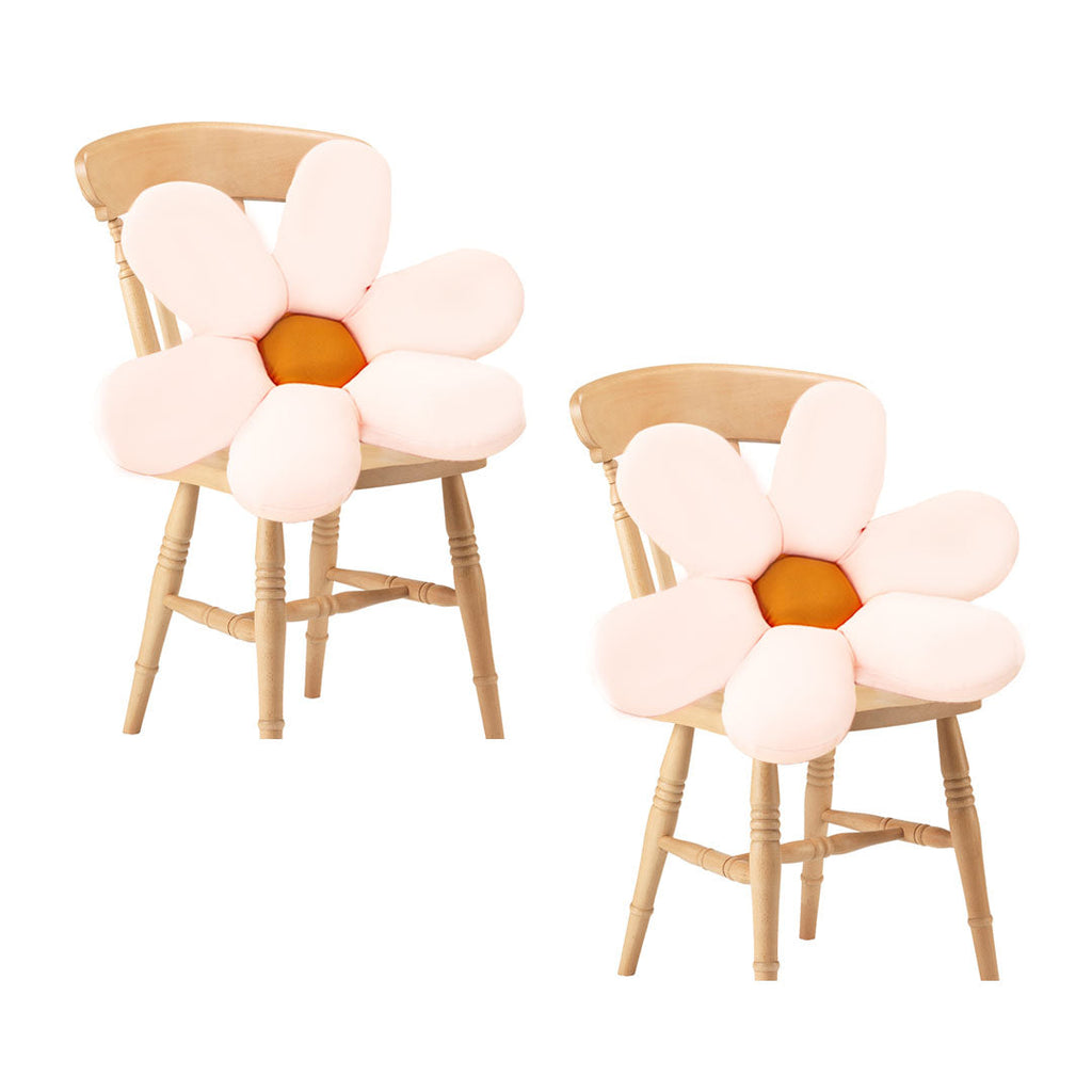 SOGA 2X White Daisy Flower Shape Cushion Soft Leaning Bedside Pad Floor Plush Pillow Home Decor $ 137.90