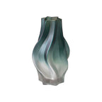 SOGA 27cm Glass Vase Blue with Beautiful glass Bubble Texture Art Vases