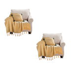 SOGA 2X Coffee Tassel Fringe Knitting Blanket Warm Cozy Woven Cover Couch Bed Sofa Home Decor $ 215.50