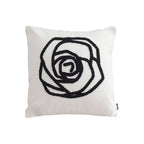 SOGA Embroidered Cushion 45cm White Black Rose Flower Pattern Decorative Throw Pillow $ 66