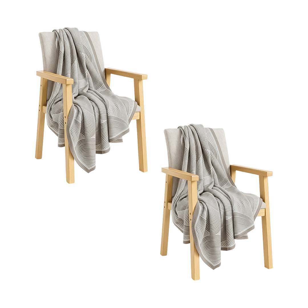 SOGA 2X Beige Geometric Swirl Throw Blanket 130x180cm Polyester $ 155