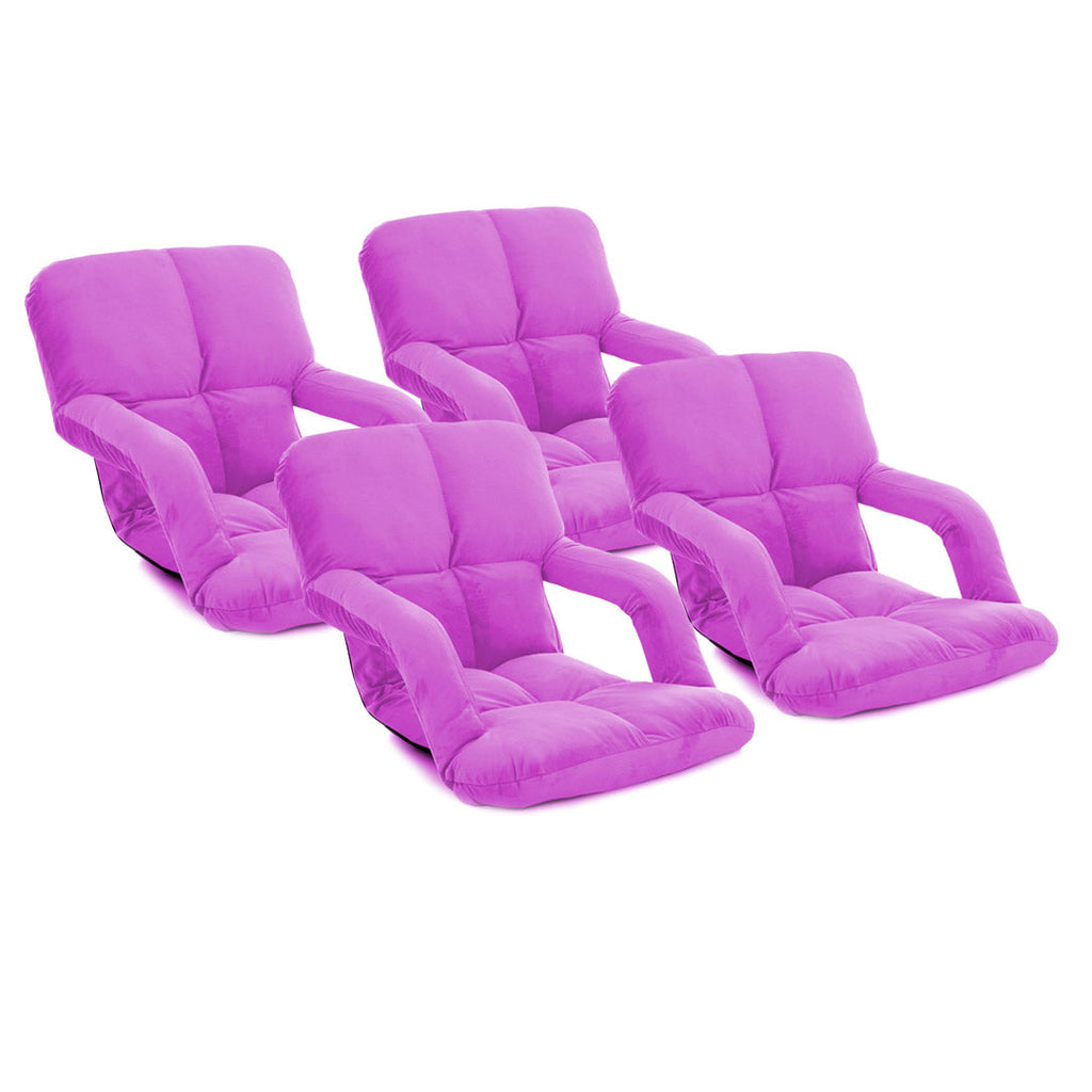 SOGA 4X Foldable Lounge Cushion Adjustable Floor Lazy Recliner Chair with Armrest Purple $ 344.50