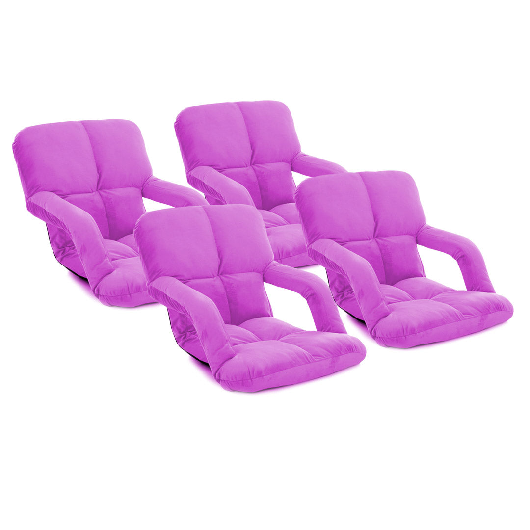 SOGA 4X Foldable Lounge Cushion Adjustable Floor Lazy Recliner Chair with Armrest Purple $ 344.50