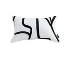 Rectangular black & white lounge cushion