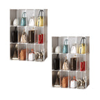 SOGA 2X 3 Tier Multifunctional PP Plastic Bag Box Portable Cubby DIY Storage Shelves Stackable Handbag Purse Organiser $ 193.90