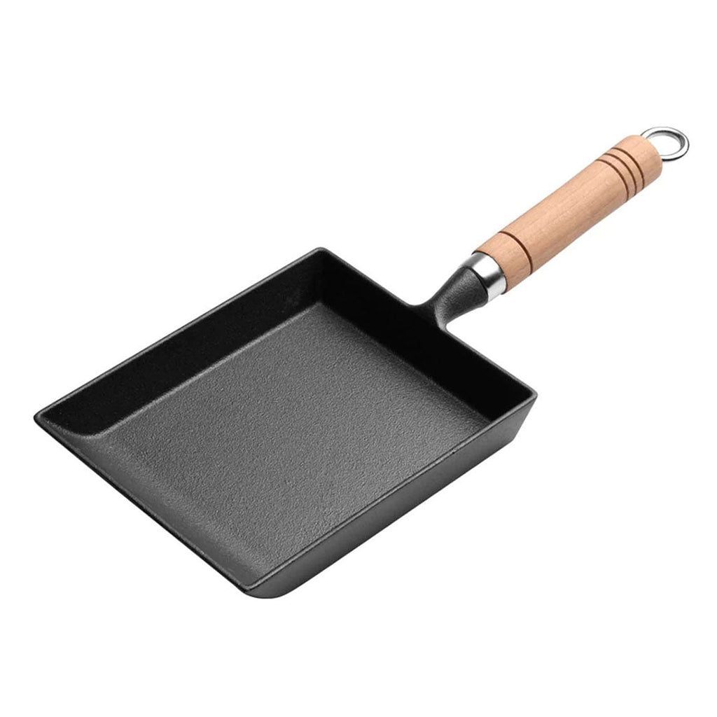 SOGA Cast Iron Tamagoyaki Japanese Omelette Egg Frying Skillet Fry Pan Wooden Handle $ 49.90