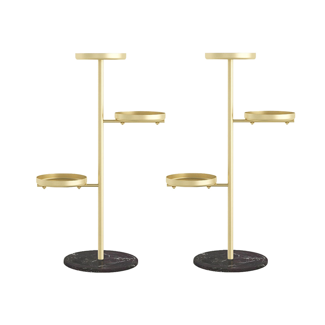 SOGA 2X 3 Tier Gold Round Plant Stand Flowerpot Tray Display Living Room Balcony Metal Decorative Shelf $ 258.90