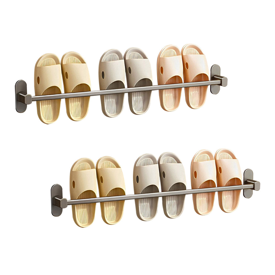 SOGA 2X 69cm Wall-Mounted Slipper Organiser Adhesive Storage Space-Saving Wall Rack $ 75.50