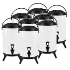 SOGA 8X 10L Stainless Steel Insulated Milk Tea Barrel Hot and Cold Beverage Dispenser Container with Faucet White $ 660.90