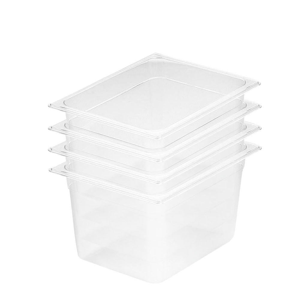 SOGA 200mm Clear Gastronorm GN Pan 1/2 Food Tray Storage Bundle of 4 $ 126.50