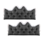 SOGA 2x120cm Crown Pillows Tufted Charcoal Headboard Cushion Set $ 114.50