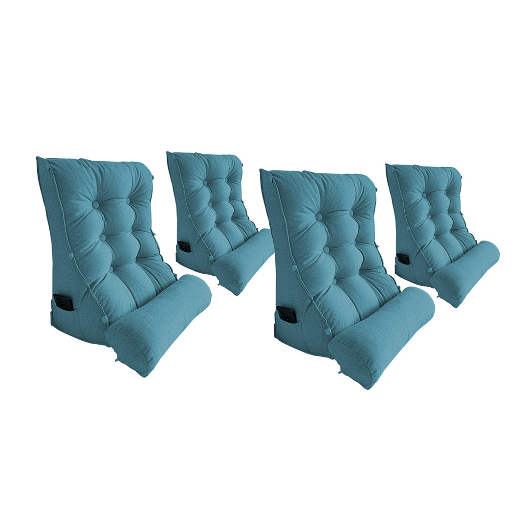SOGA 4X 60cm Blue Triangular Wedge Lumbar Pillow Headboard Backrest Sofa Bed Cushion Home Decor $ 379.90