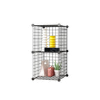 SOGA Black Portable 2 Tier Cube Storage Organiser Foldable DIY Modular Grid Space Saving Shelf $ 43.50
