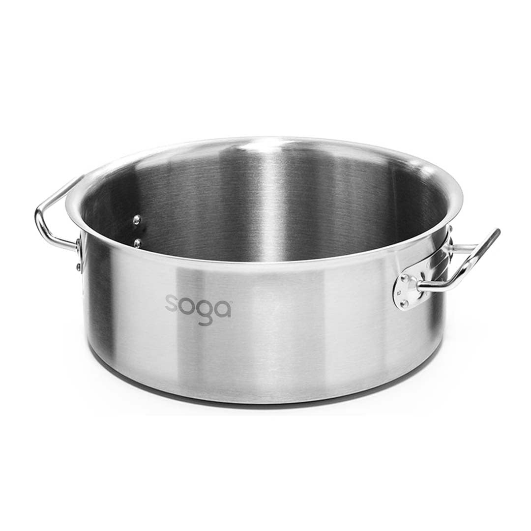 SOGA Stock Pot 23L Top Grade Thick Stainless Steel Stockpot 18/10 Without Lid