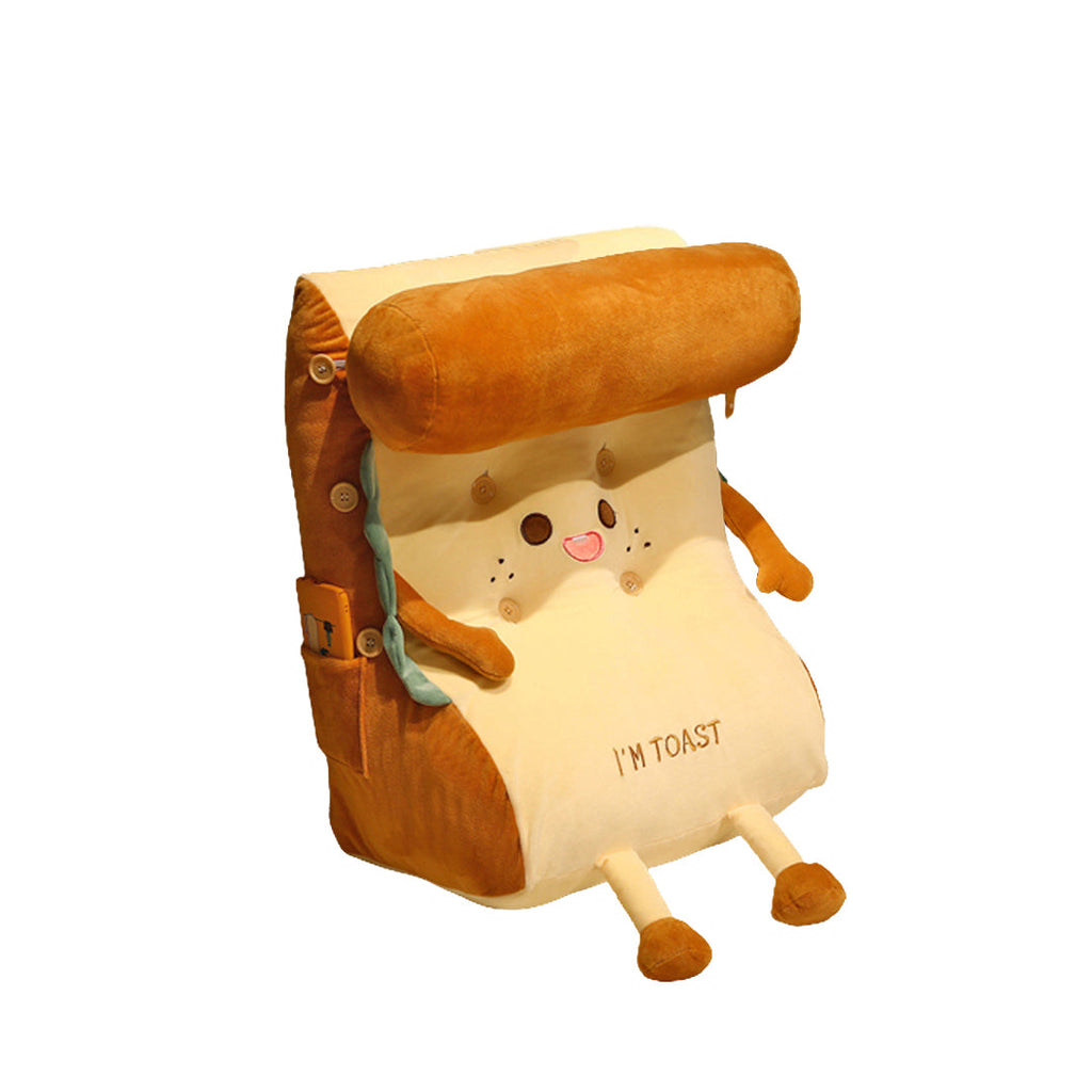 SOGA Cute Face Toast Bread Wedge Cushion Stuffed Plush Cartoon Back Support Pillow Home Decor $ 61.50