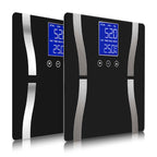 SOGA 2X Glass LCD Digital Body Fat Scale Bathroom Electronic Gym Water Weighing Scales Black $ 60.90