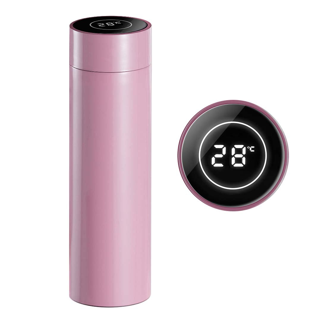 SOGA 500ML Stainless Steel Smart LCD Thermometer Display Bottle Vacuum Flask Thermos Pink $ 38.90