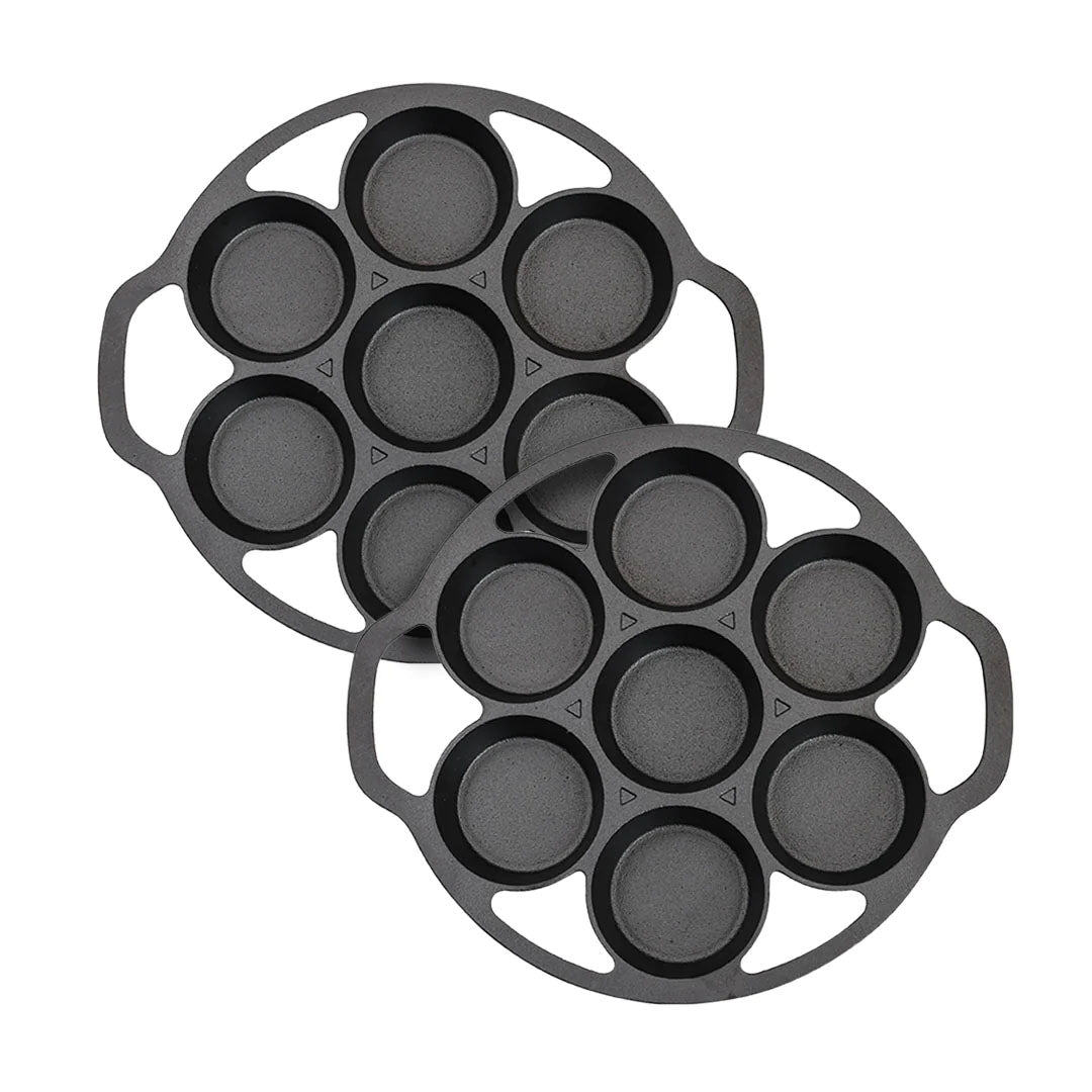 SOGA 2X 32cm Cast Iron Takoyaki Fry Pan Octopus Balls Maker 7 Hole Cavities Grill Mold $ 140.50