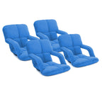 SOGA 4X Foldable Lounge Cushion Adjustable Floor Lazy Recliner Chair with Armrest Blue $ 344.50