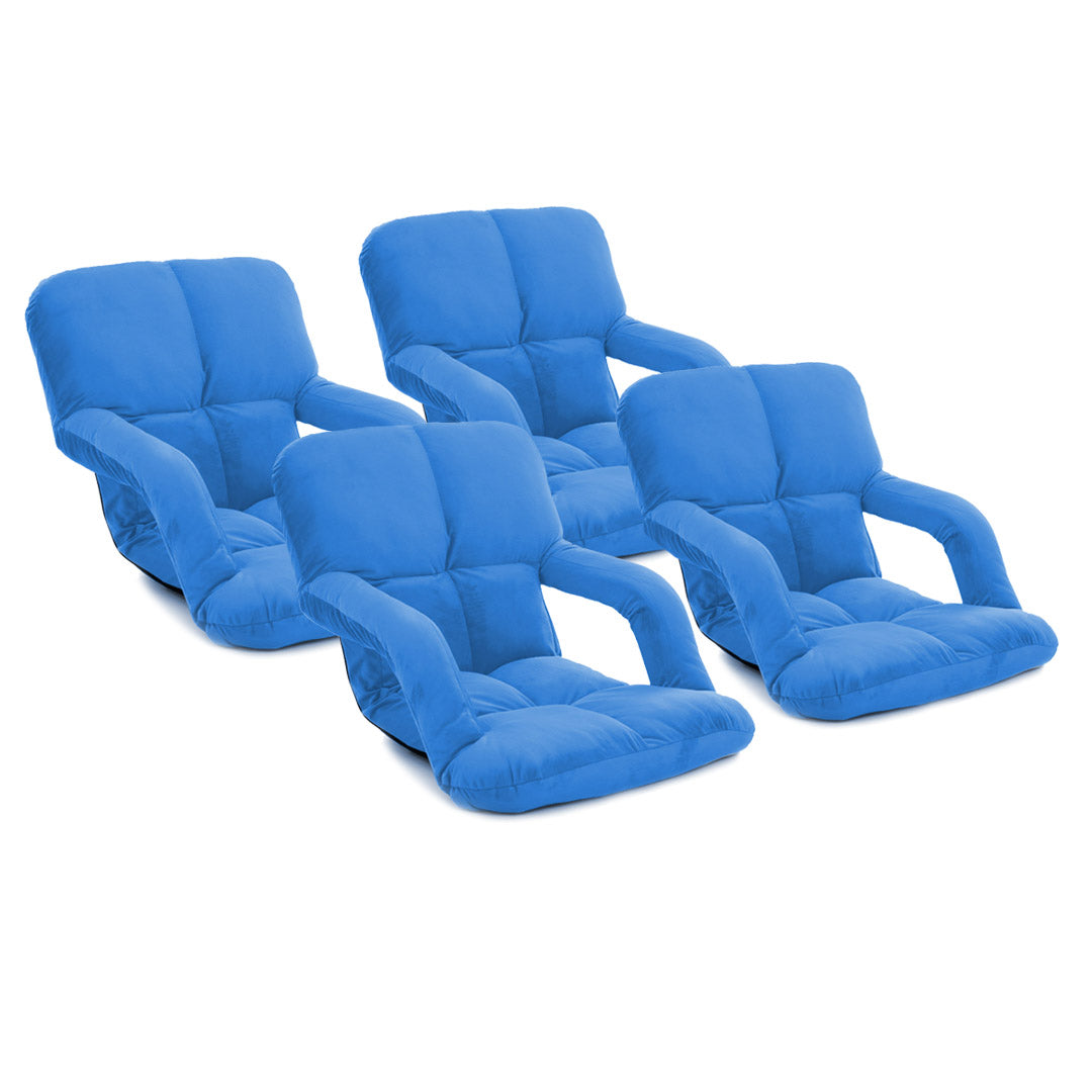 SOGA 4X Foldable Lounge Cushion Adjustable Floor Lazy Recliner Chair with Armrest Blue $ 344.50