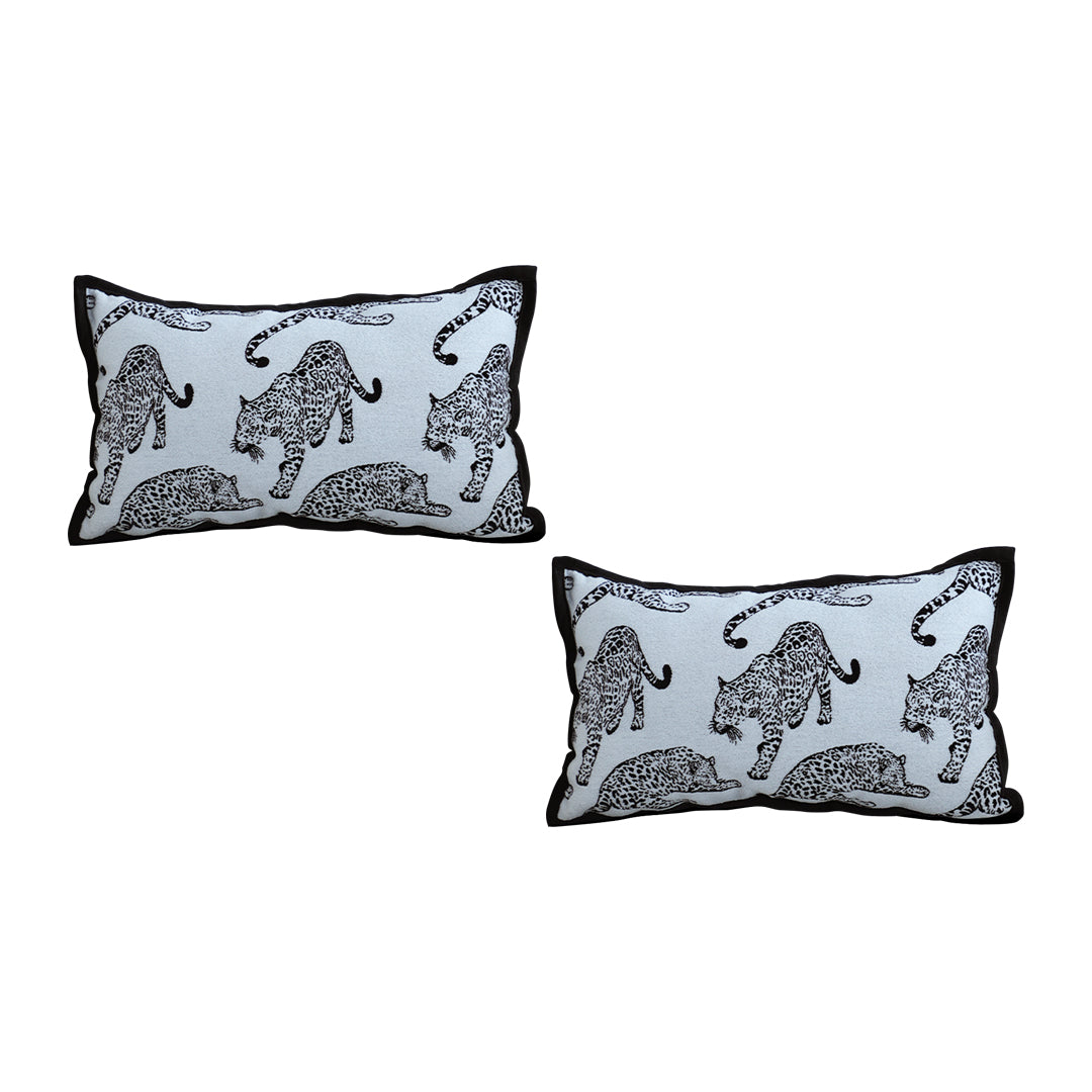 SOGA 2X 30cm Throw Pillow White Leopard Light Luxury Lumbar Decorative Cushion for Living Room $ 101.50