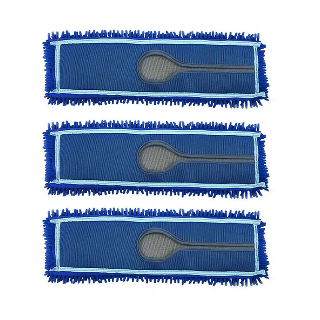 SOGA 3X 100x22 Blue Microfiber Flat Mop Floor Cleaning Pads Rotating Dust Remover $ 80.90