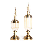 SOGA 2 x Clear Glass Flower Vase with Lid and Transparent Filler Vase Gold Set $ 122.50