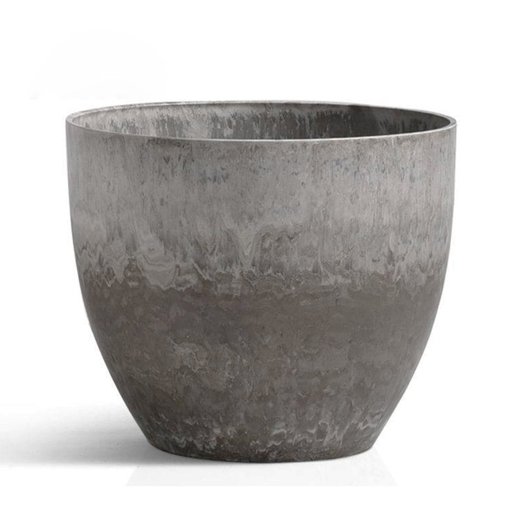 SOGA 27cm Rock Grey Round Resin Plant Flower Pot in Cement Pattern Planter Cachepot for Indoor Home Office $ 61.50