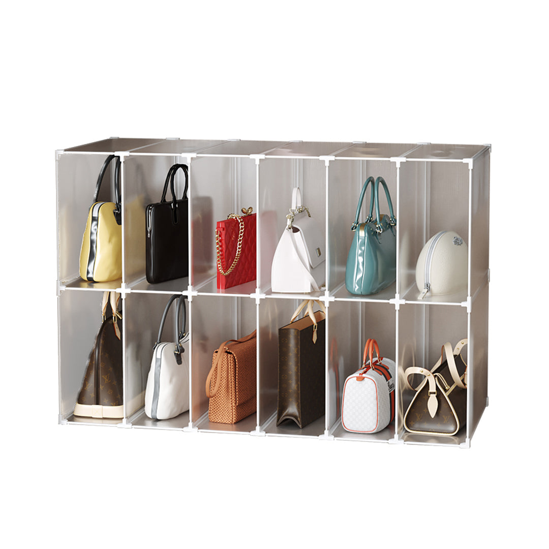 SOGA 12-Cube Portable Bag Box Foldable Cubby DIY Organiser Tote Clutch Purse Space Saving Shelf Cabinet $ 99.90