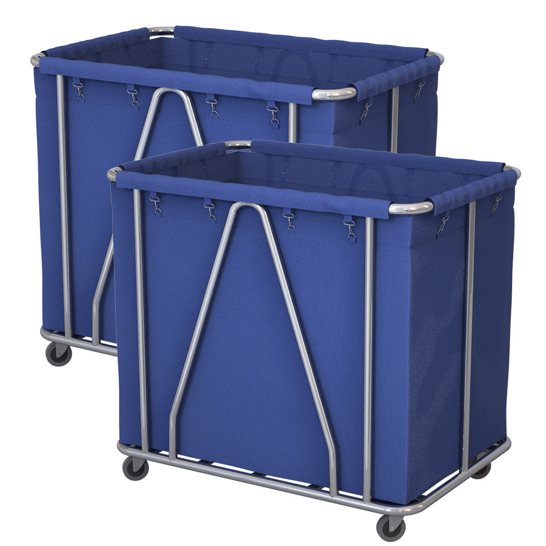 SOGA 2X Stainless Steel Commercial Large Soiled Linen Laundry Trolley Cart with Wheels Blue $ 646.90